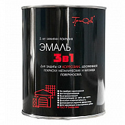 Эмаль 3 в 1 алкидно-уретановая (ТРИОЛЬ) (ГОСТ) черная 0,8 кг  - фото