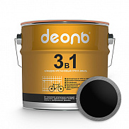 Грунт-эмаль по ржавчине быстросохнущий Деоль (ГОСТ) "3 в 1" черный (0,8кг) - фото