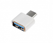Адаптер OTG LuazON Type-C - USB, цвет белый   4050897 - фото
