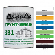 Грунт-эмаль быстросохнущий (Дарада) "3 в 1" ГОСТ белый, 0,8 кг - фото