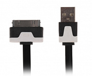 Кабель LuazON, iPhone 30-pin - USB, 1 А, 2 метра, плоский, МИКС 3001836 - фото