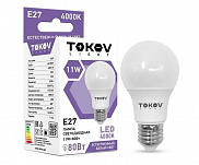 Лампа светодиодная LED, груша (A60), 16 Вт, E27, 4000K белый Tokov Electric - фото