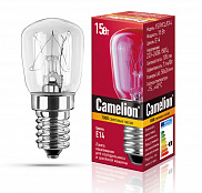 Лампа накаливания, спец.назн.(T25,T25L,T26), 15 Вт, E14, 15/P/CL/E14 для холодил.,шв.маш. Camelion - фото